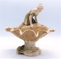 Rare Royal Dux Nymph Maiden on Conch Shell.