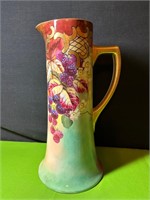 Limoges Hand Painted Tall Skinny Pitcher