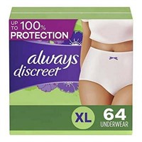 Discreet XL Incontinence Underwear, 64CT