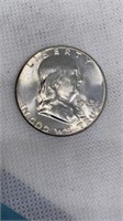 1962 Uncirculated Franklin half dollar