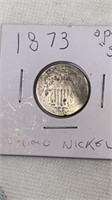 1873 Shield Nickel w/open 3