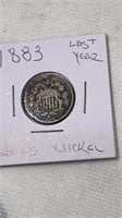 1883 Shield Nickel (final year)