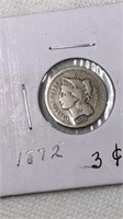 1872 3-cent piece nice detail