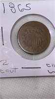 1865 2-cent piece