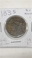 1835 Large Cent w/ lg 8
