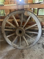 44-46 in heavy wood and metal antique  wagon