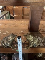 (2) brass frogs