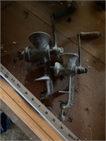 (2) antique universal and Keystone grinders.