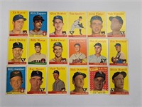 1958 Topps LOT OF 18 DIFF HIGHER GRADE CARDS