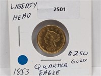 1853 $2.50 Gold Liberty Head