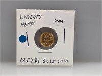 1852 $1 Gold Liberty Head