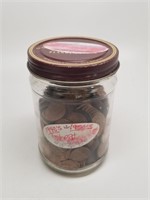 Jar Of Wheat Pennies, 1940s-1990s