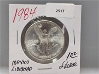 1984 1oz .999 Silver Mexico Libertad