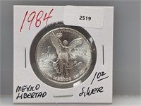 1984 1oz .999 Silver Mexico Libertad