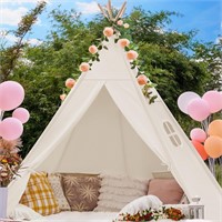 Large Teepee Tent  87H  5 Sides  w/Mat & Lights