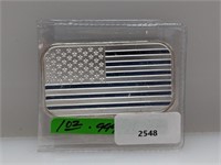 1oz .999 Silver US Flag Art Bar