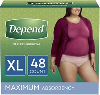 Depend FIT-FLEX Women XL Underwear  48Ct