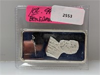 1oz .999 Silver Benjamin Harrison Art Bar