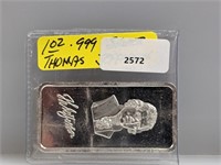 1oz .999 Silver Thomas Jefferson Art Bar