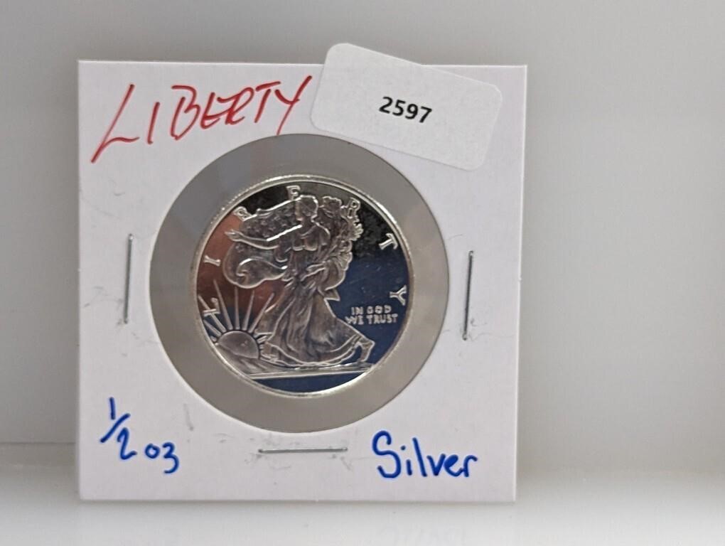 1/2oz .999 Silver Liberty Round