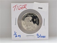 1/2oz .999 Silver Tiger Round