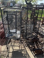 (3) wire and metal cages.
