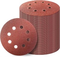 100PCS 5 Inch 8 Hole Hook and Loop Sanding Discs