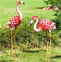34" metal bright pink flamingo $75