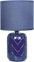 Ceramic Table Lamp with Shade (Tetra) (Navy Blue)