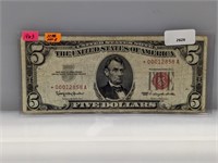 1963 Red Seal $5 US Star Note