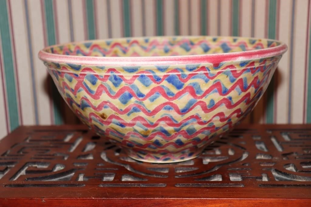 Pottery bowl signed by maker
