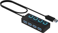 SABRENT 4-Port USB 3.0 Hub with Individual LED