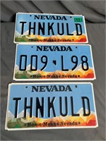 Lot of 3 Nevada License Plates