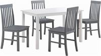 Farmhouse Wood Small Dining Table with 4 Chairs