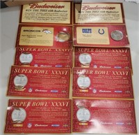 8 Budweiser Football Medallions