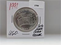 1991 90% Silver USO Comm $1