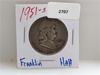 1951-S 90% Silver Franklin Half $1