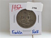 1952 90% Silver Franklin Half $1