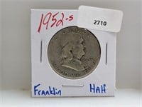1952-S 90% Silver Franklin Half $1