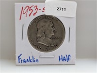 1953-S 90% Silver Franklin Half $1