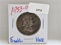 1953-D 90% Silver Franklin Half $1