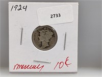1924 90% Silver Mercury Dime