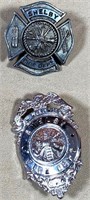 2pcs- Vintage SHELBY FIRE Dept. badges