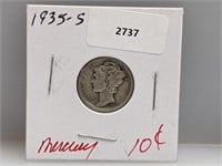 1935-S 90% Silver Mercury Dime