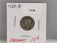 1929-D 90% Silver Mercury Dime