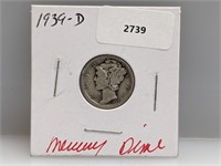 1939-D 90% Silver Mercury Dime