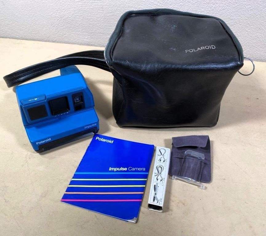 blue Polaroid Impulse vintage camera