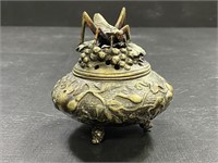 Antique Chinese Bronze Censer Cricket Finial
