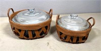 2pcs- HENN pottery caseroles & accessory baskets