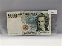 Italian 5000 Lire